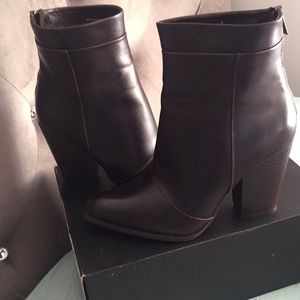 Chocolate bootie block heel